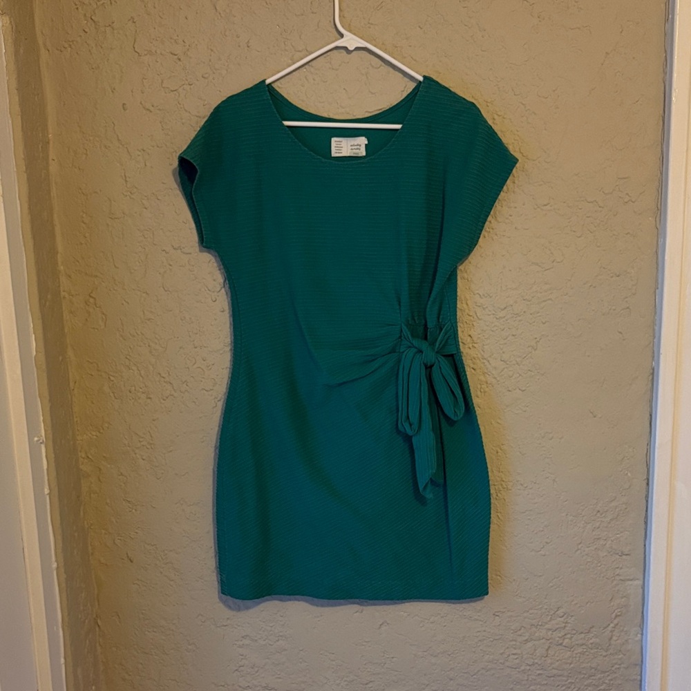 Women’s Teal Side-Tie Short Sleeve Dress